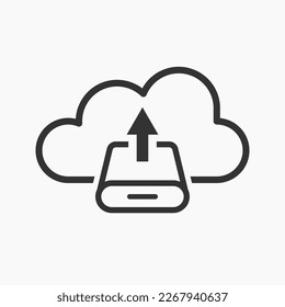 Einfache Illustration Symbol Backup Symbol mit Speicherdaten hochladen. UI Cloud Storage für Grafik, Benutzeroberfläche und Icon Cloud Storage.