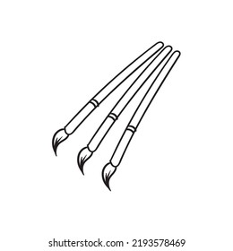 Simple illustration or icon of brushes for painting for your sticker design, or anything you want. Editable vector design. Simple high resolution vector.
