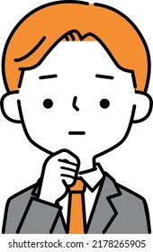 simple illustration icon of businessman with anxious expression and pose
