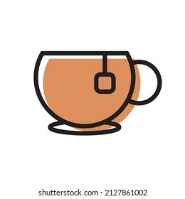 Simple illustration icon for a cup of tea