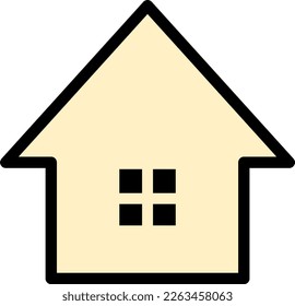 Icono de ilustración simple de una casa linda