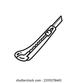 Simple illustration or icon of cutter knife for your sticker design, or anything you want. Editable vector design. Simple high resolution vector.