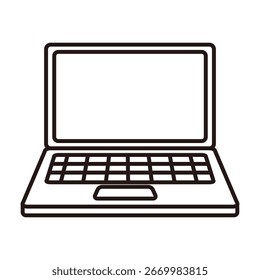 A simple illustration icon of a laptop.