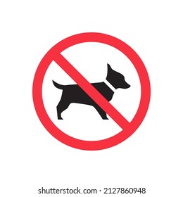 Icono de ilustración simple para área no permitida para mascotas