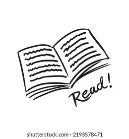 Simple illustration or icon of reading book for your sticker design, or anything you want. Editable vector design. Simple high resolution vector.