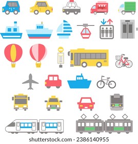 Simple illustration icon set of working cars