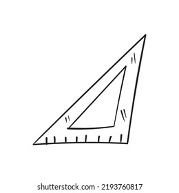 Simple illustration or icon of triangle ruller for your sticker design, or anything you want. Editable vector design. Simple high resolution vector.