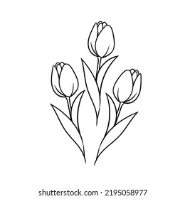 Simple illustration or icon of tulip flowers