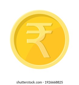 Simple illustration of Indian rupee, coin Concept of internet currency