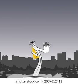 simple illustration of Indonesia's iconic Monas trying to protect its gold