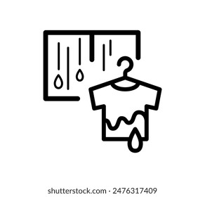 A simple illustration of indoor drying clothes