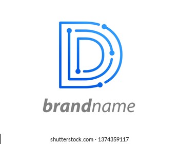Simple illustration initial logo D