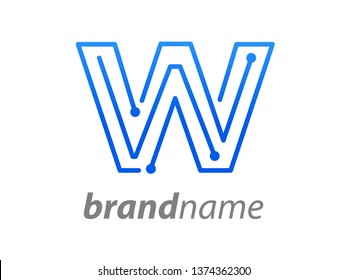 Simple illustration initial logo W