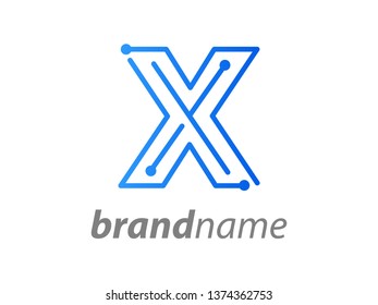 Simple illustration initial logo X
