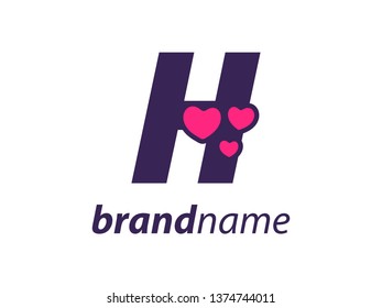 Simple Illustration Initial love logo.