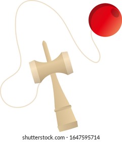 Simple ilustración del Kendama japonés