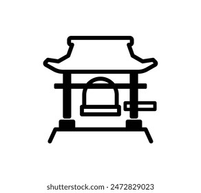 Una simple ilustración de la campana de un templo japonés.