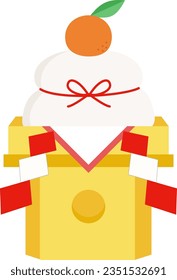Simple Illustration of Kagami Mochi