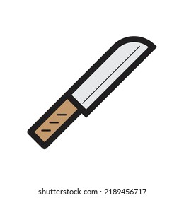 Simple ilustración de un cuchillo de cocina. Perfecto para los libros infantiles