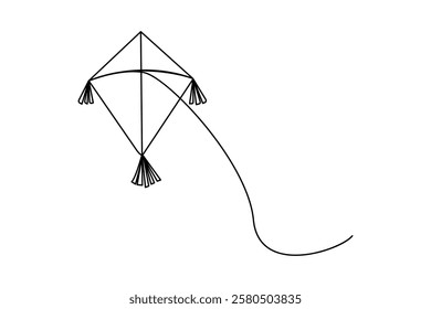 Simple illustration of kite continuous one line drawing