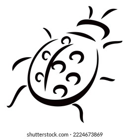 Ilustración simple del insecto ladybird