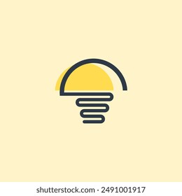 simple illustration of lamp, lamp logo design concept with soft color