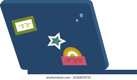 A simple illustration of  a laptop. Emphasizing productivity and creativity in a minimalist style.