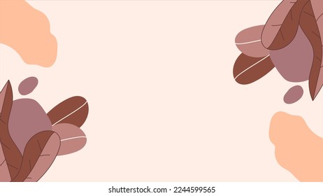 SIMPLE ILLUSTRATION LEAF BACKGROUND MINIMALIST DESIGN. LINE ART DRAWING PASTEL COLOR GOOD FOR WALLPAPER, COVER, POSTER, PRINT