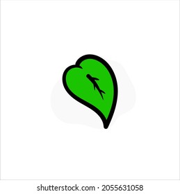 Simple Illustration of leaf icon on white background