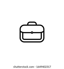 Icono vectorial de maletín de cuero para diseño web aislado en fondo blanco