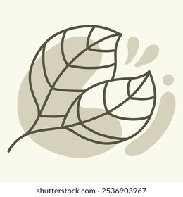 Simple illustration of leaves with a minimalistic design.