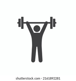 simple illustration of lifting sport, vector art.