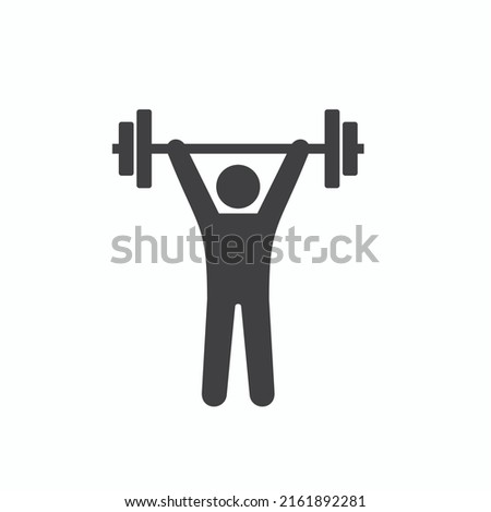 simple illustration of lifting sport, vector art.