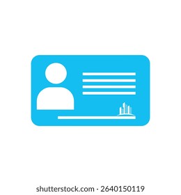 Simple Illustration of a Light Blue Identification Card