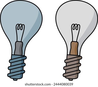 Simple illustration of a light bulb (2 colors)