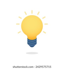 Simple illustration of light bulb as conceptual illustration of looking for solution or solving problems. Vector illustration.