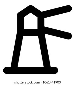 
Simple illustration of lighthouse building bold line vector icon
