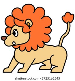 A simple illustration of a lion standing sideways.