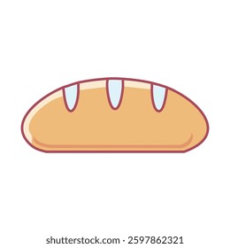 Simple illustration of a loaf of bread with four slashes on top