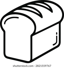 Simple illustration of a loaf of bread with a lightcolored crust visible