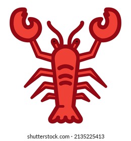 simple illustration lobster icon design, best used for seafood restaurant banner or web application