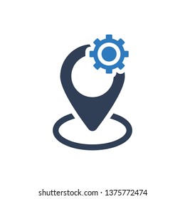 Simple Illustration of Location Setting Icon