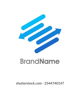 Seta e barra de design de logotipo de ilustração simples. o logotipo é bom para finanças, negociação e investimento relacionados à empresa.
