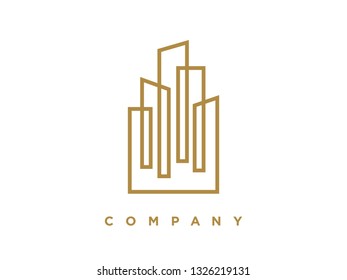 simple illustration logo design city / urban with monoline style.