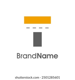 Simple Illustration logo design combination initial T and way icon with empty space style. The logo good for company related delivery, transportation and logistic.