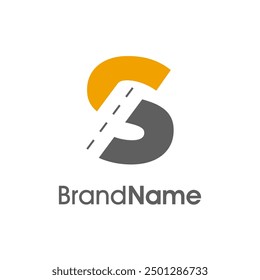 Simple Illustration logo design combination initial S and way icon with empty space style. The logo good for company related delivery, transportation and logistic.