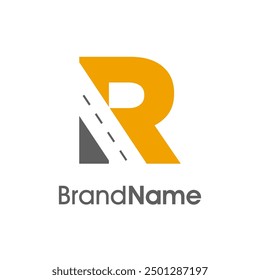 Simple Illustration logo combinación de diseño inicial R e icono de forma con estilo de espacio vacío. El logotipo es bueno para la entrega, el transporte y la logística relacionados con la empresa.