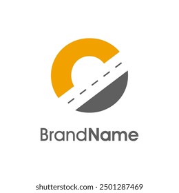 Simple Illustration logo design combination initial O and way icon with empty space style. The logo good for company related delivery, transportation and logistic.