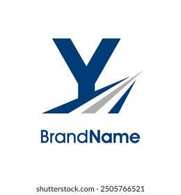 Simple Illustration logo design combination initial Y with Road icon. The logo good for company related delivery, transportation and logistic.