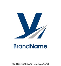 Simple Illustration logo design combination initial V with Road icon. The logo good for company related delivery, transportation and logistic.